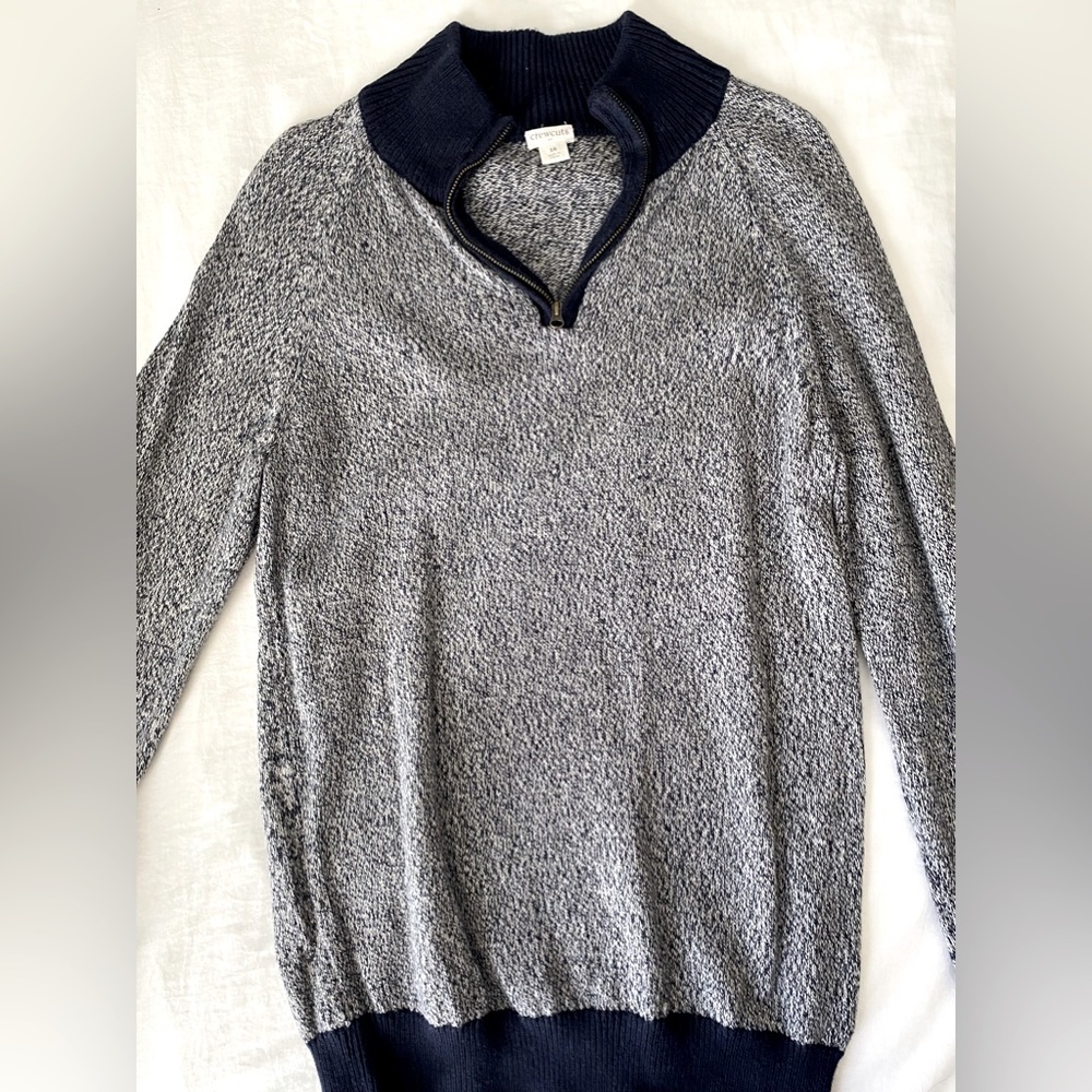 Blue Quarterzip Sweater